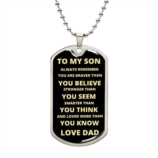 To My Son | Love Dad | Dog Tag