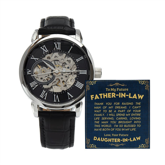 Father In Law Gift | Gift from Daughter In Law, Bride Gift to Father, Bride to be, Wedding Day Gift | Openwork Watch