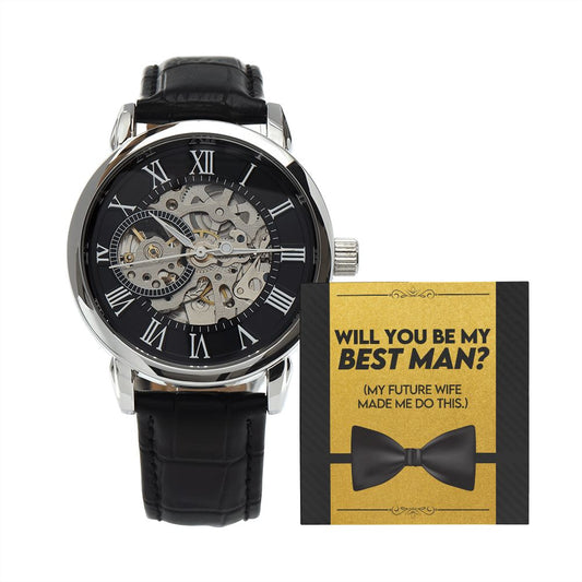 Best Man Gift | Gift from Groom, Husband to be, Best Friend, Wedding Day Gift | Openwork Watch