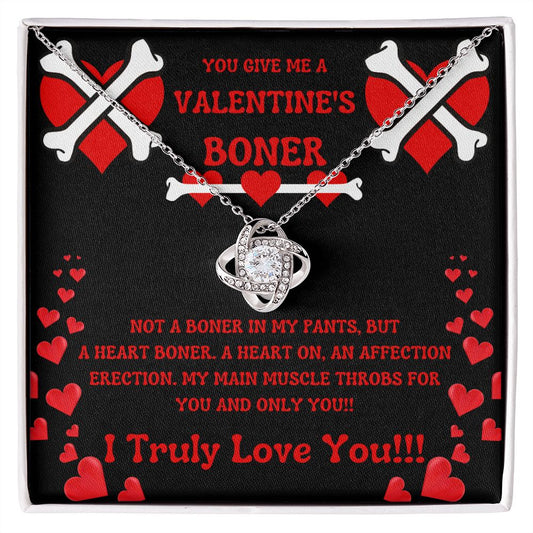 Valentine's | Heart Boner | Love Knot Necklace