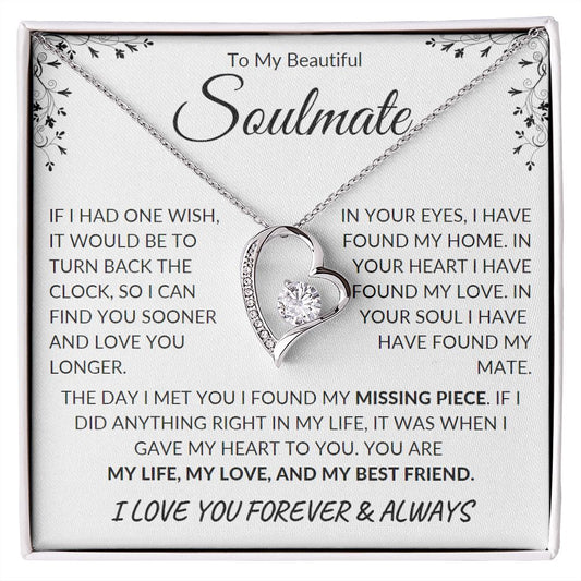 Soulmate | My Life, Love, and Best Friend |  Forever Love Necklace