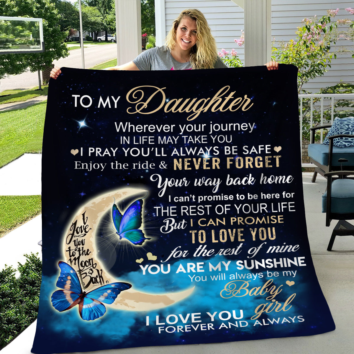 Daughter I love you Sherpa Blanket 50x60